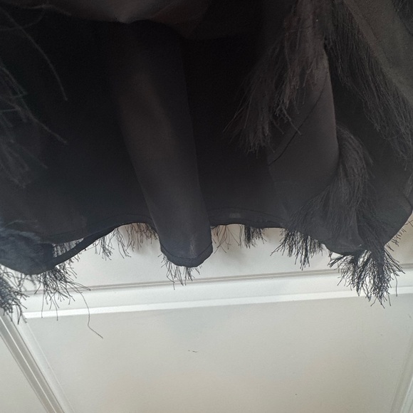 Elegant NWT Black Fringe Long Sleeve Midi Dress - Picture 6 of 8